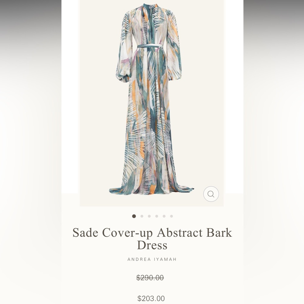 NWT ANDREW IYAMAH Dress/Coverup. Size small/medium